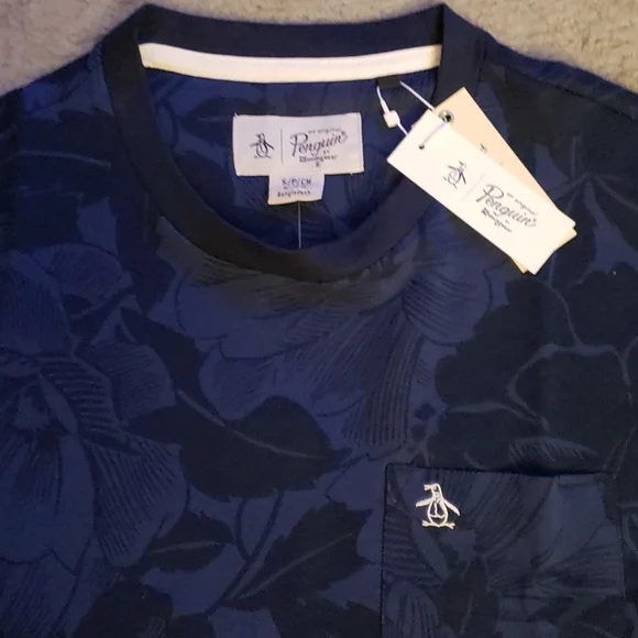 Original Penguin Blue Floral Polo like Dress T Shirt - Picture 2 of 4